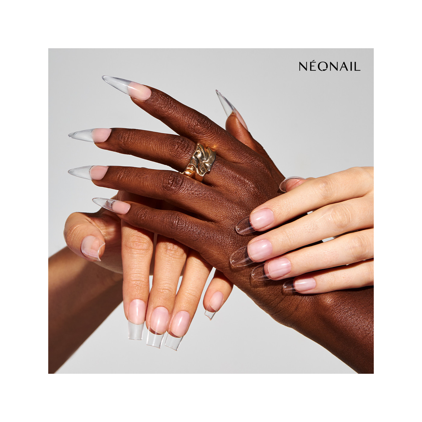 Tips Elastici per Allungamento Unghie Invisible Flexi Tips 02 Clear Square