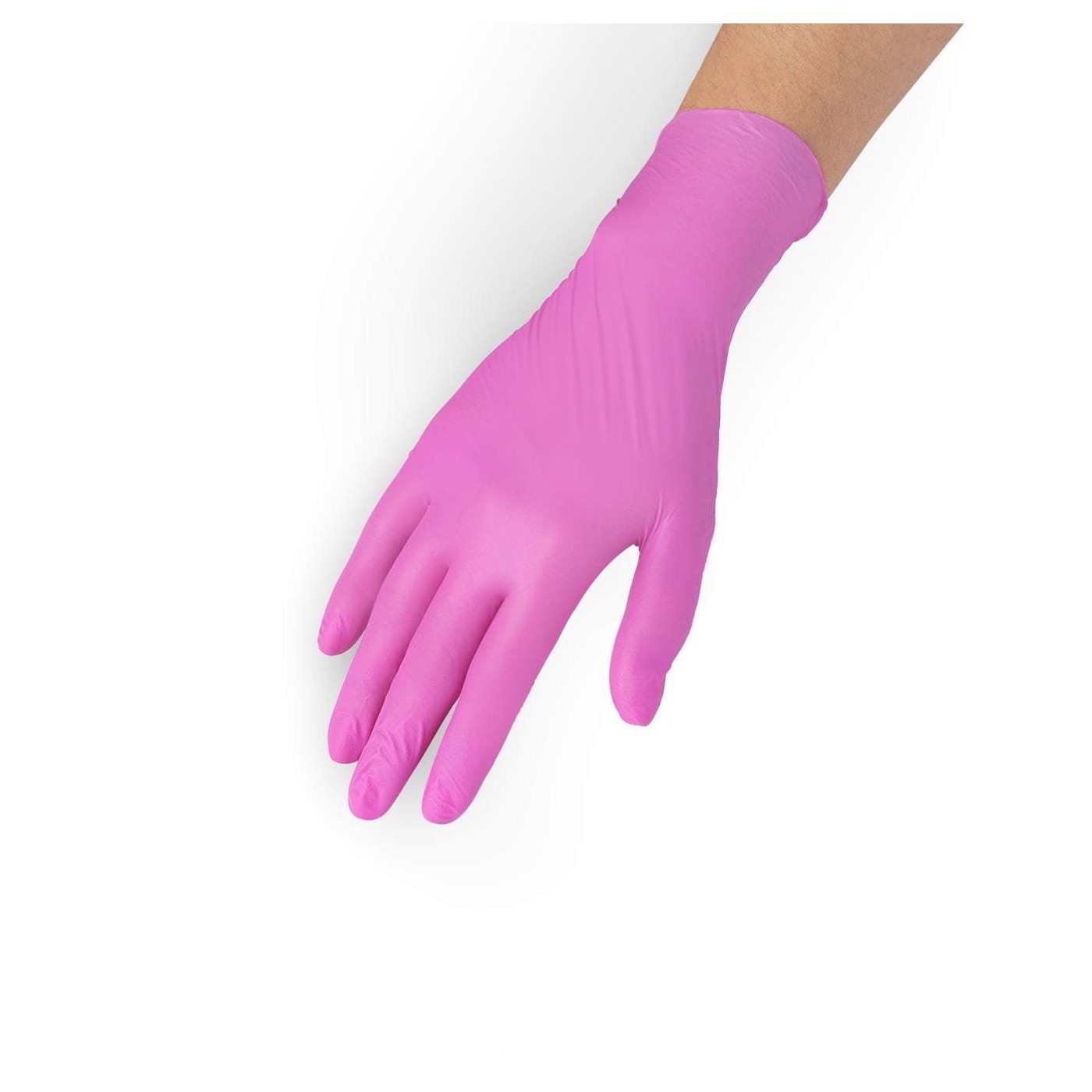 Guanti in nitrile rosa S