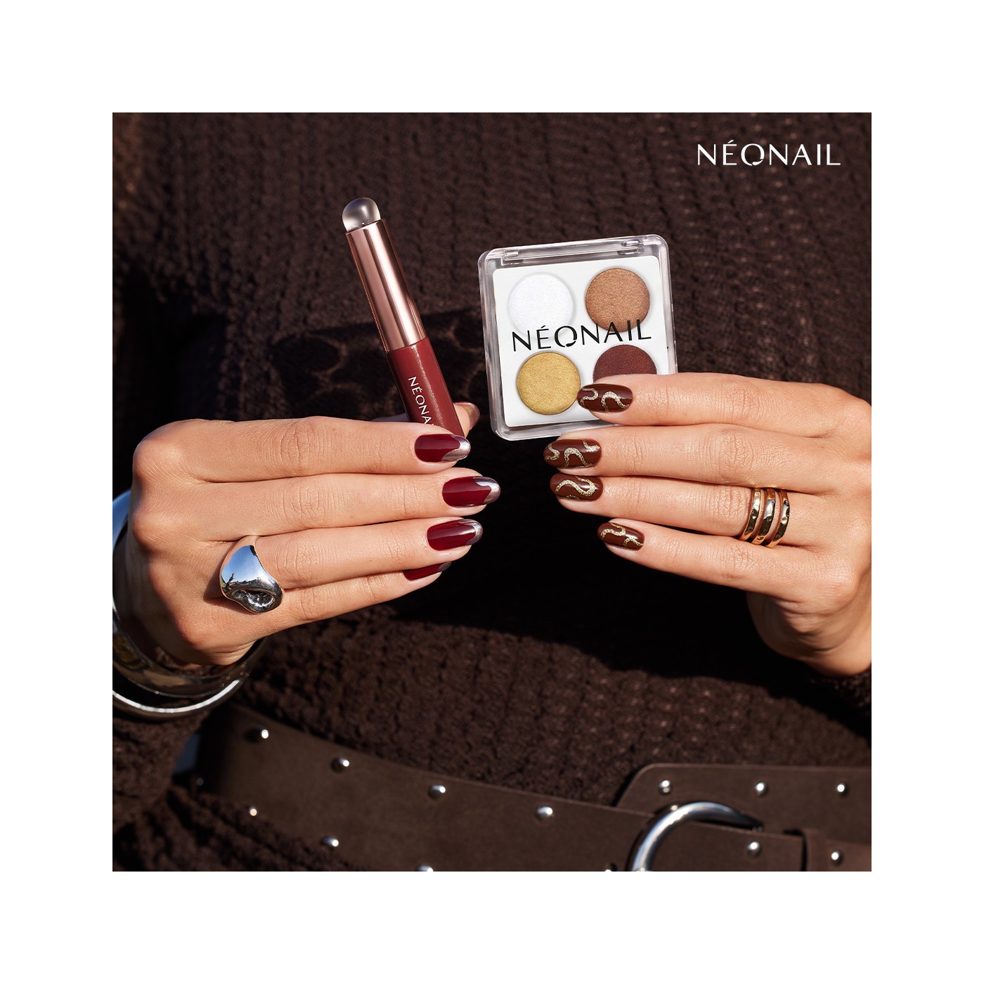 Palette di pigmenti pressati (4 colori) &ndash; effetto metallic o chrome | NEONAIL