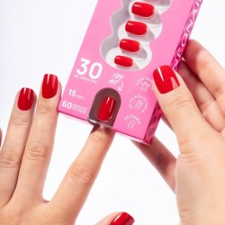 Flex Gel Press Ons 30 pz – Bold Red Short Square | NEONAIL Flex Gel Press Ons 30 pz – Bold Red Short Square | NEONAIL