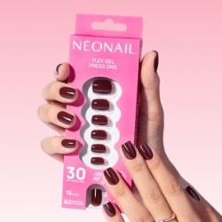 Flex Gel Press Ons 30 pz – Merlot Short Square Flex Gel Press Ons 30 pz – Merlot Short Square