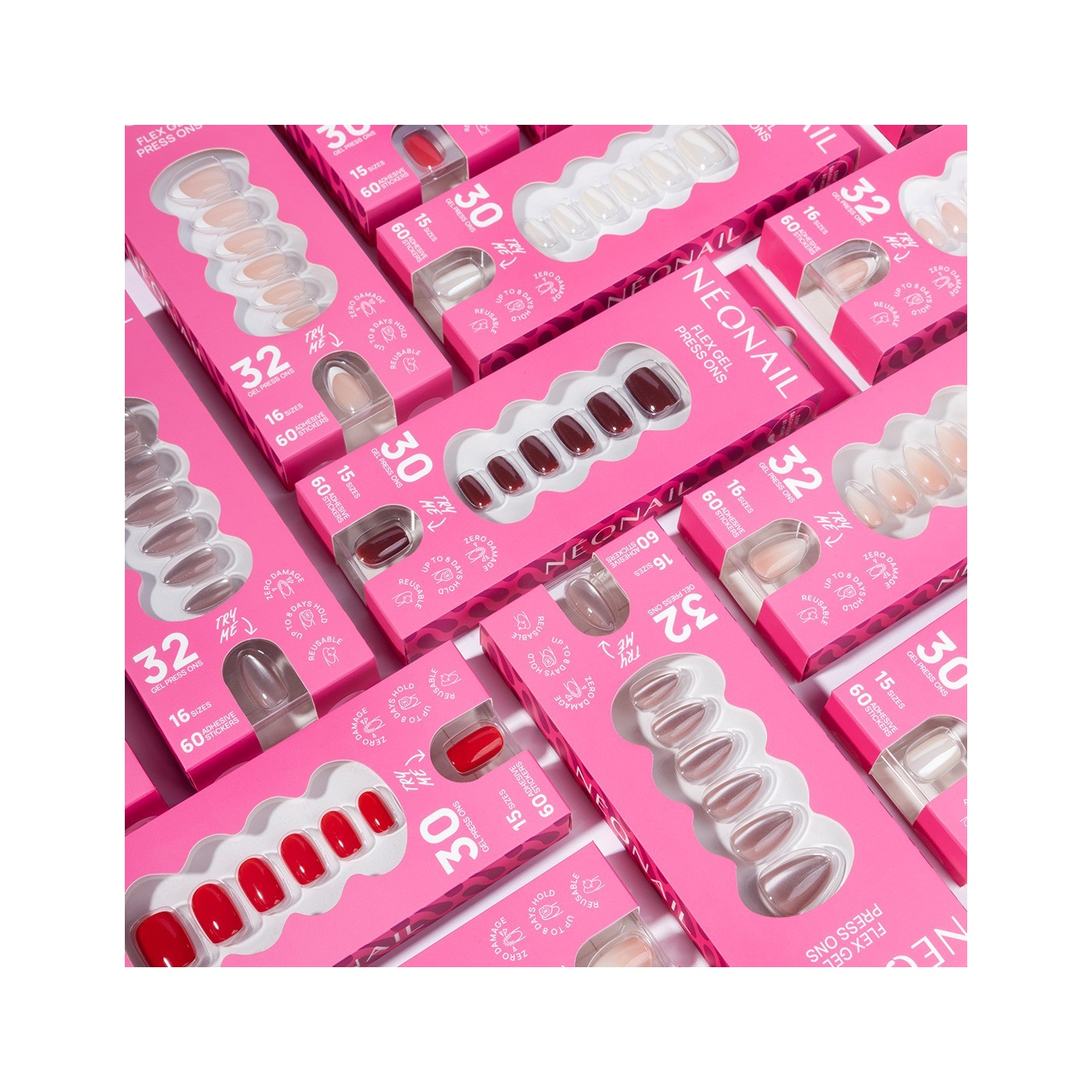 Flex Gel Press Ons 30 pz – Merlot Short Square Flex Gel Press Ons 30 pz – Merlot Short Square