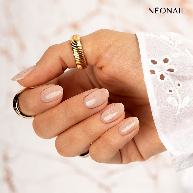 Manicure Nude Sparkle Con Transfer Foil Neonail